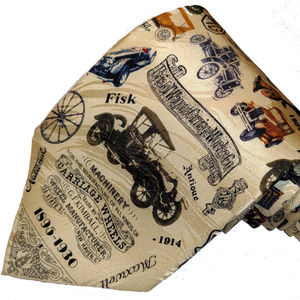 1895-1930 antique car silk tie